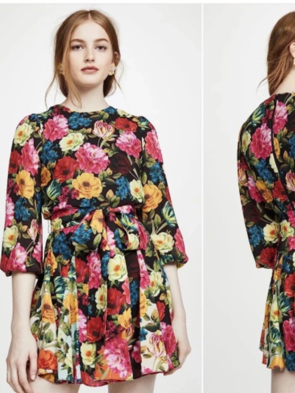 Alice + Oliva Mina Pink Floral Mini Dress sz 8